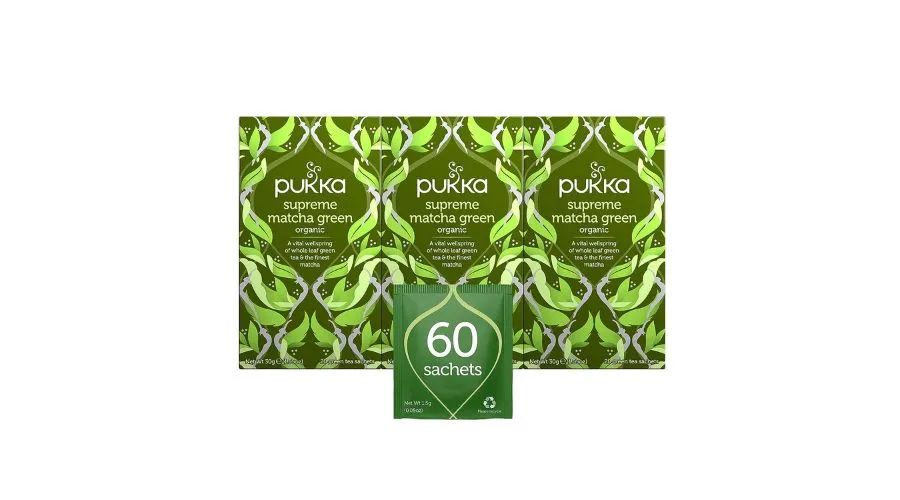 Pukka Herbs, Organic Green Tea, Supreme Matcha Green, 20 Sachets, 0.05 oz (1.5 g) Each